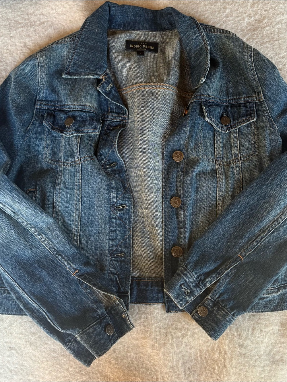 J.Crew Indigo Denim Jacket in Medium Wash Blue - size small